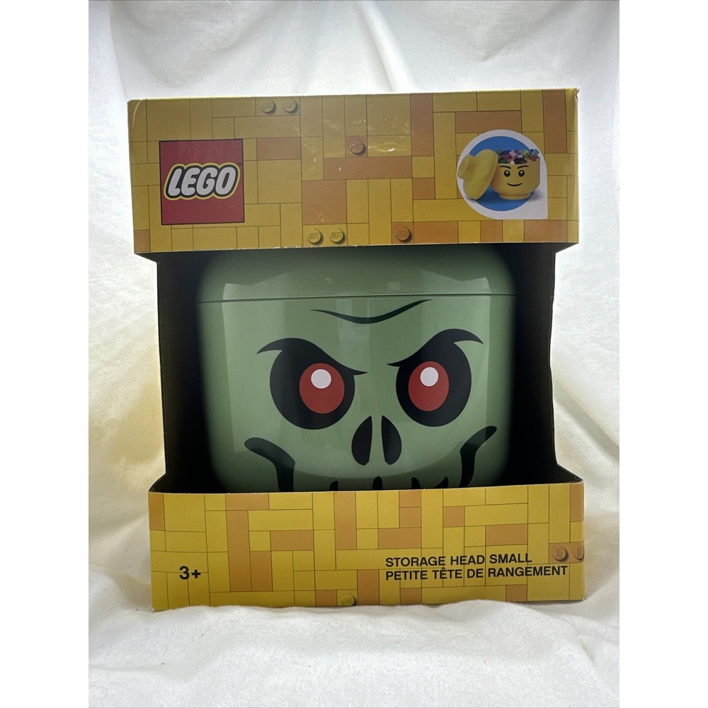 LEGO Storage Head Small Skeleton Green Halloween Decor Container 4031 New